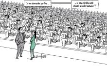 D'interminables rangées de personnes travaillant sur des PC sans interactions
